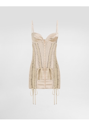 Dolce & Gabbana Duchesse Dress With Balconette - Woman Dresses Pink 40