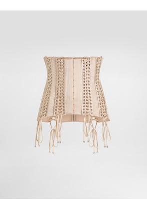 Dolce & Gabbana Silk Duchess Belt - Woman Belts Pink 38