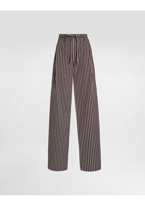 Dolce & Gabbana Striped Poplin Trousers - Woman Pants And Shorts Multicolor 42