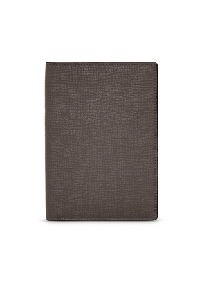 Smythson Passport Cover In Ludlow In Dark Taupe