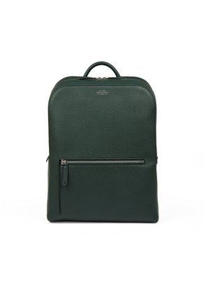 Smythson Zip Around Backpack In Ludlow In Bottle Green