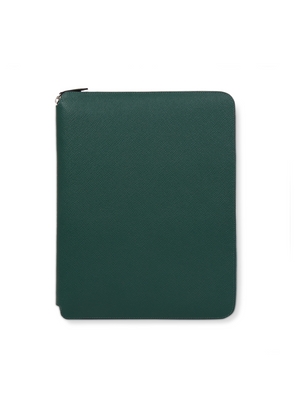 Smythson A4 Writing Folder With Zip In Panama In Forest