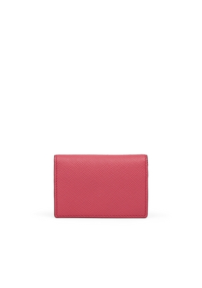 Smythson Folded Card Case With Snap Closure In Panama In Raspberry
