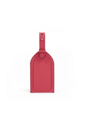 Smythson Luggage Tag In Panama In Raspberry