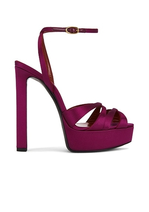 Saint Laurent Chandelle Platform Sandal in Moroccan Fuxia - Fuchsia. Size 36 (also in 36.5, 37, 38.5, 39.5, 40).