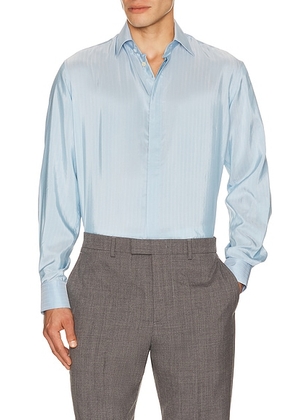 Valentino Camicia Manica Lunga Silk Shirt in Niagara - Baby Blue. Size 40 (also in 38).