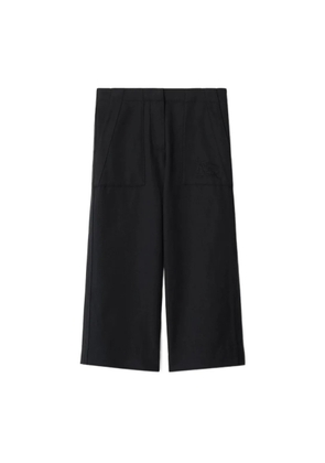 Burberry Wide-Leg Logo Embroidered Pants