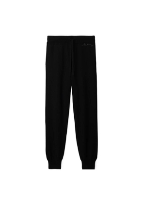 Burberry Logo Embroidered Cashmere Jogging Pants