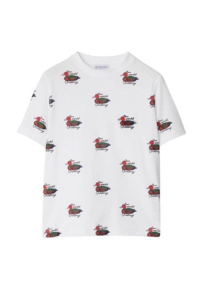 Burberry Kids Cedar Duck Print Cotton T-Shirt