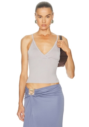 Deiji Studios Cross Panel Knit Top in Soft Lilac - Lavender. Size L (also in ).