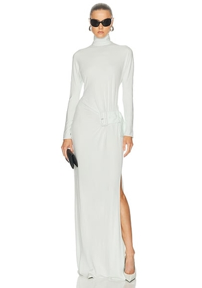 Courreges Twisted Crepe Jersey Long Dress in Light Mint - Mint. Size 34 (also in 36, 38, 40).