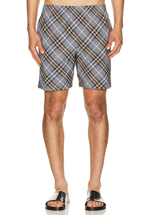 Burberry Seb Check Swim Short in Wave Blue Check - Blue. Size L (also in S, M, XL/1X, XXL/2X).