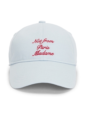 DrÃ´le De Monsieur Casquette Slogan Calligraphy in Light Blue - Baby Blue. Size all.