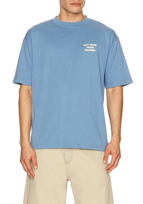 DrÃ´le De Monsieur Le T-Shirt Slogan in Atlantic Blue - Blue. Size L (also in S, M, XL/1X, XXL/2X).