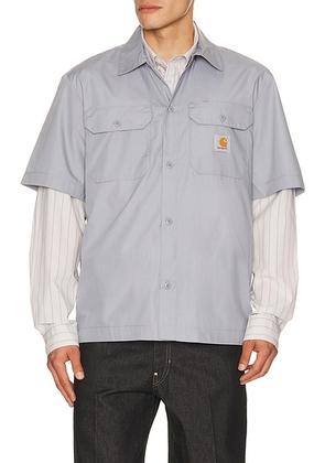 Carhartt WIP Craft Shirt in Mirror - Grey. Size L (also in M, S, XL/1X).