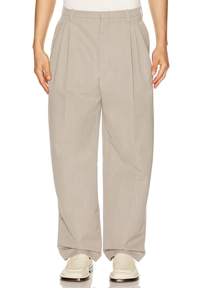 Bottega Veneta Dry Wool Melange Toile Trouser in Stone Melange - Light Grey. Size 48 (also in ).