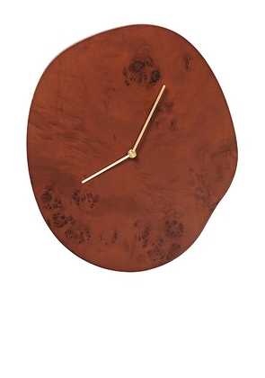 Ferm Living Melt Wall Clock in Dark Stained Burl - Brick. Size all.