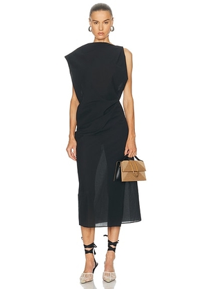 JACQUEMUS La Robe Drap in Black - Black. Size 34 (also in 38, 40).