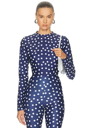 Jean Paul Gaultier Long Sleeve Top in Navy & White - Navy. Size L (also in XS, M).
