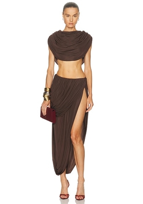 Maygel Coronel Corralito Dress in Wood - Chocolate. Size M/L (also in ).