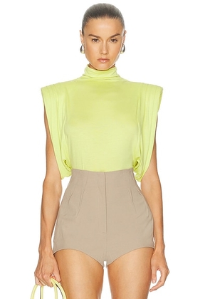 Mugler Tank Top in Pale Acid Lime - Yellow. Size 34 (also in 38).