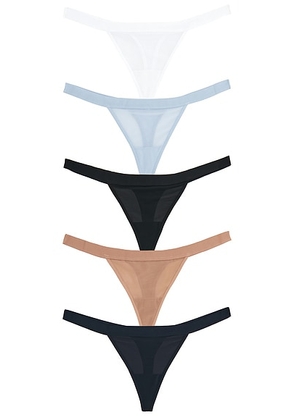Negative Underwear Sieve Thong (5-pack) in Cool - Blue. Size L (also in M, S, XL, XS).