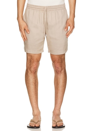 Onia Lyocell Beach Shorts in Stone - Grey. Size L (also in M, S, XL/1X).