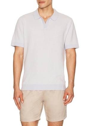 Onia Textured Johnny Polo in Sky White - Baby Blue. Size L (also in M, S, XL/1X).