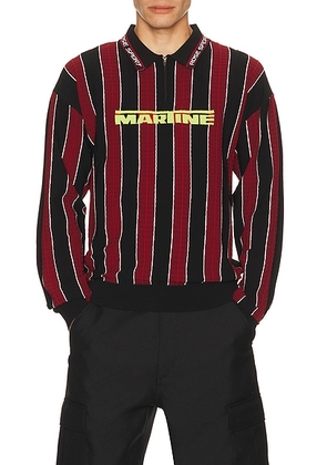 Martine Rose Logo Polo in Red Black - Black. Size L (also in M, S, XL/1X).
