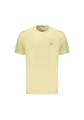 Calvin Klein Yellow Cotton Men's T-Shirt - S