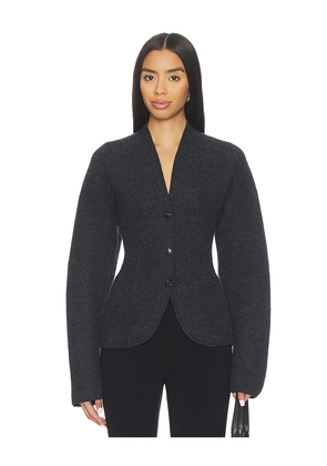 EAVES Coralai Structured Knit Blazer in Charcoal. Size S. Also in L.