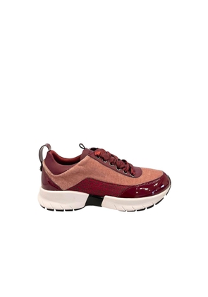 Borbonese Red Fabric Women Sneakers - EU37/US7