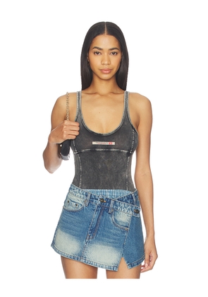 Diesel Phoebe Denim Bodysuit in Black. Size XS. Also in S, M, L.