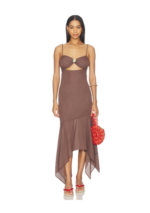 Baobab Josefina Maxi Dress in Brown. Size XS. Also in S, M, L, XL.