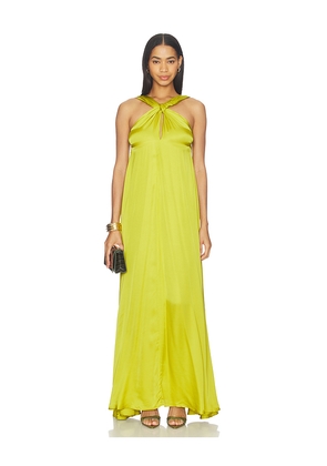 Essentiel Antwerp Jaycee Halterneck Maxi Dress in Yellow. Size 32. Also in 34, 36, 38, 40.