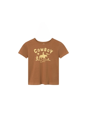 Junk Food Kids Cowboy Cool Tee in Brown. Size S. Also in XXS, XS, M, L.