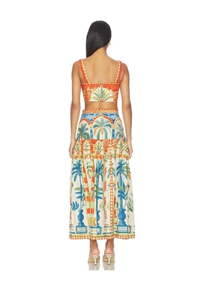Falguni Shane Peacock Terracotta Oasis Cotton Poplin Coord Set in Ivory. Size XS. Also in M, L, XL.