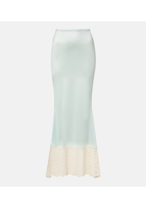 Montce Natalia lace-trimmed satin slip skirt