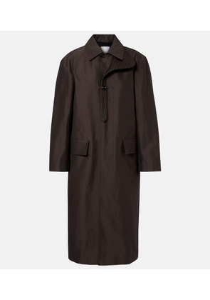 Bottega Veneta Intrecciato leather-trimmed trench coat