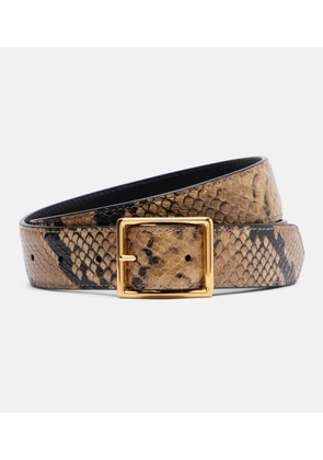 Nili Lotan Gabriele snake-print leather belt
