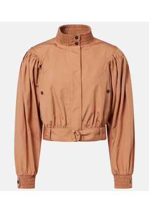Chloe Gathered belted cotton poplin jacket