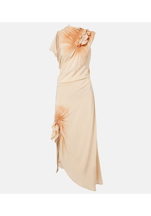 Victoria Beckham Asymmetric smocked silk cocktail dress