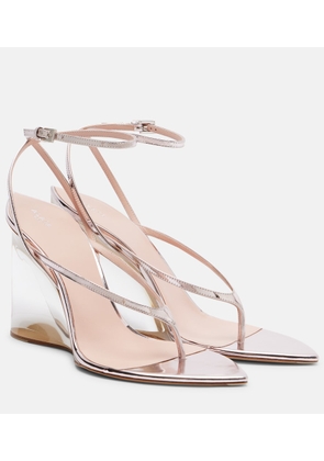 Alaia Invisible leather wedge thong sandals