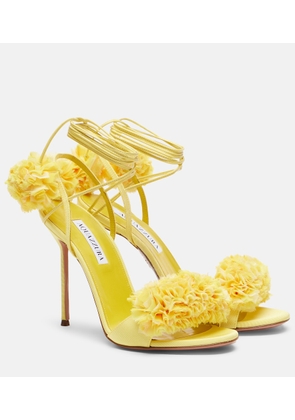Aquazzura Cherry Kiss leather-trimmed sandals