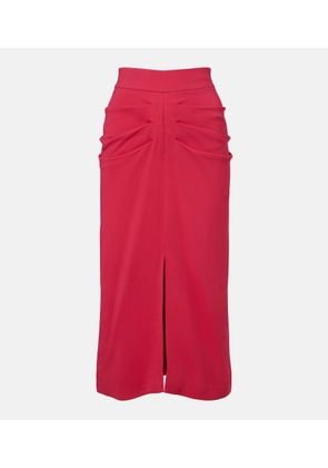 Valentino Gathered crepe pencil skirt