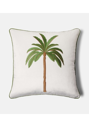 Les-Ottomans Embroidered cotton velvet cushion