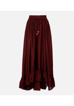 Zimmermann Aster gathered silk habotai maxi skirt