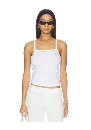 Lacoste Jersey Tank in White. Size 32. Also in 34, 36, 38, 40, 42, 44.