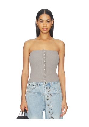 MARRKNULL Halter Neck Knit Bandeau Top in Grey. Size XS. Also in L, M, S.