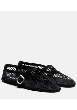 Alaia Embellished fishnet ballet flats